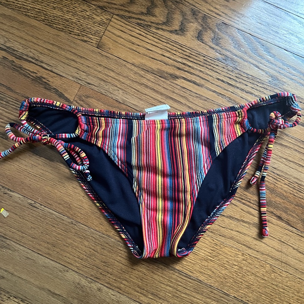 Roxy multi color patterned tie bikini bottom